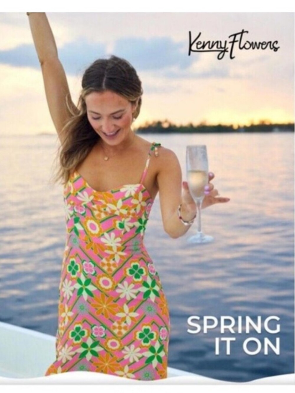 Kenny Flowers The Acapulco Silk  Midi  Floral Dress
